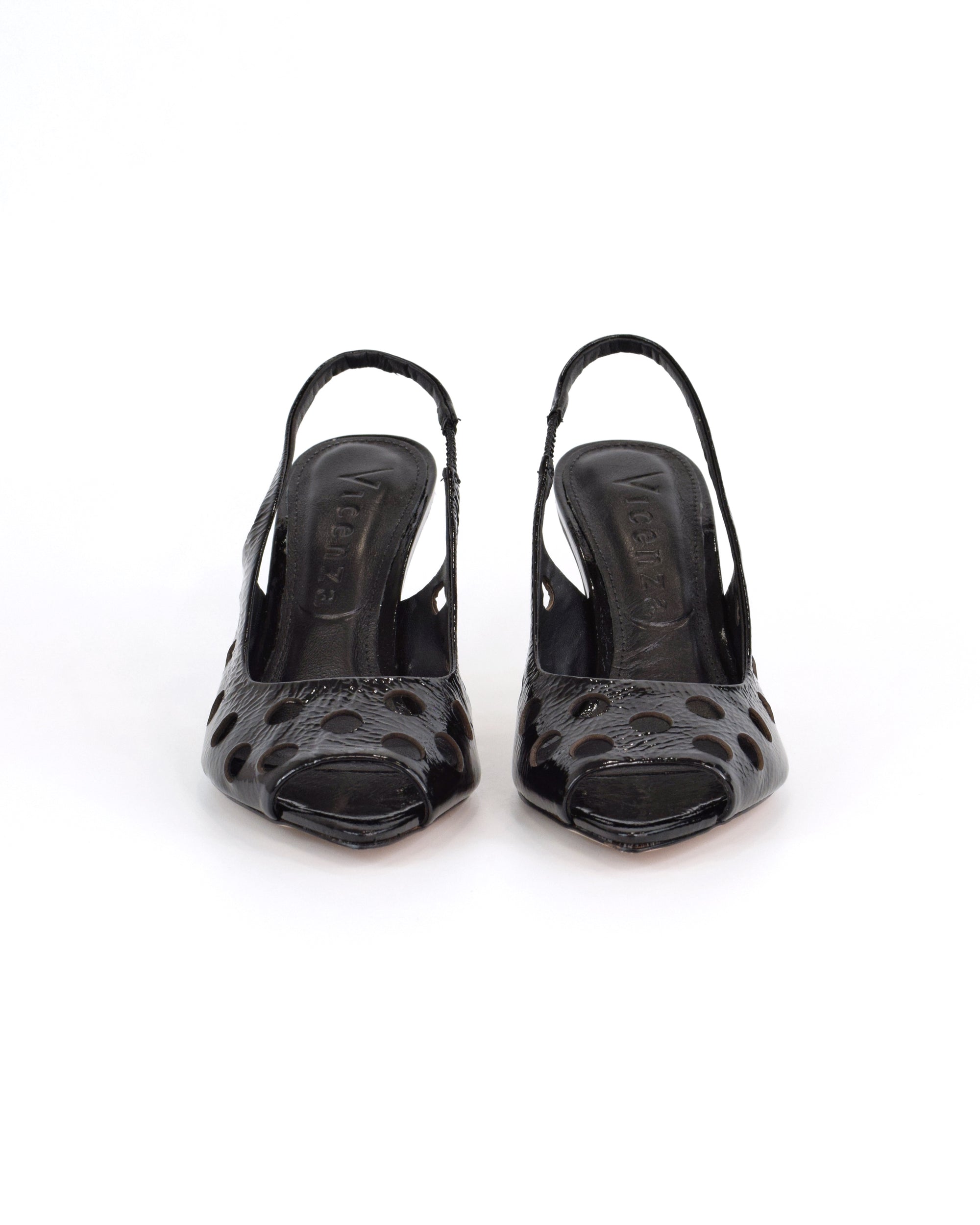 Slingback open toe traforata