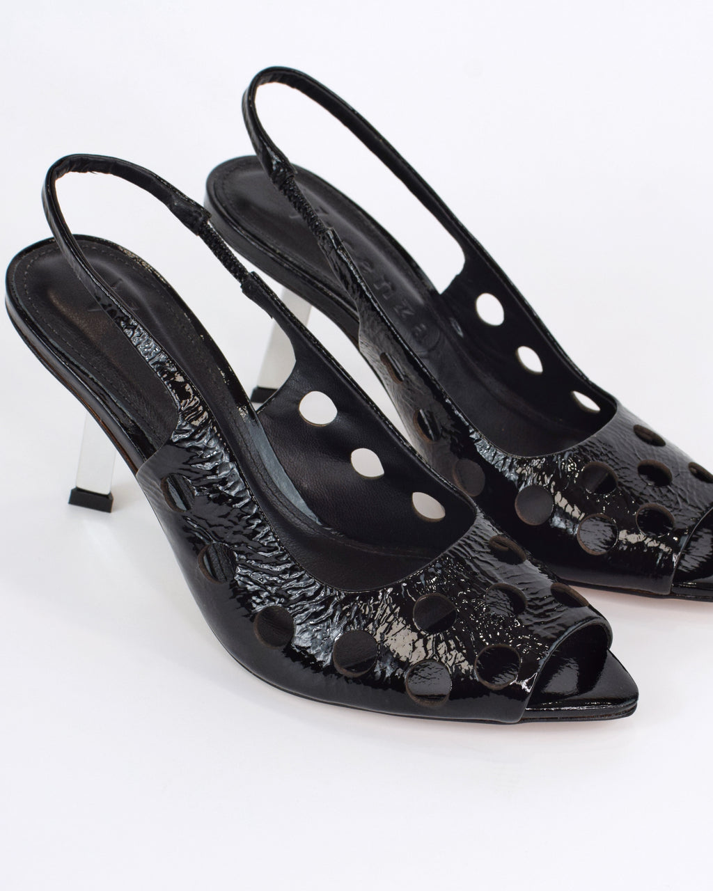 Slingback open toe traforata