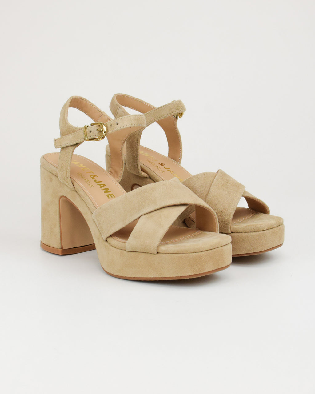 Sandalo in pelle scamosciata