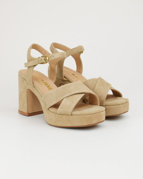 Sandalo in pelle scamosciata