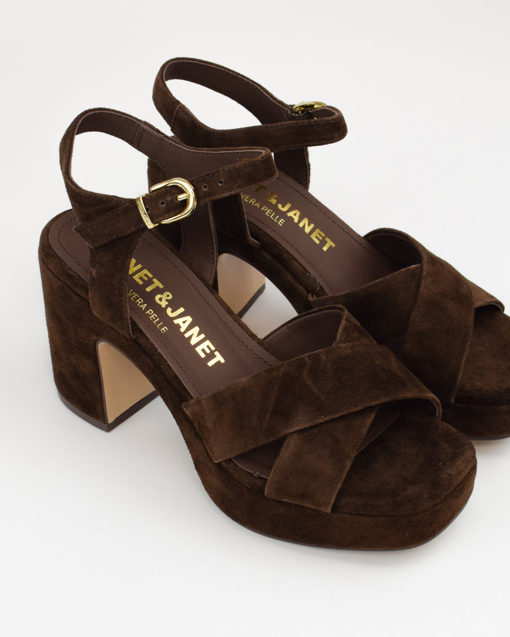 Sandalo in pelle scamosciata