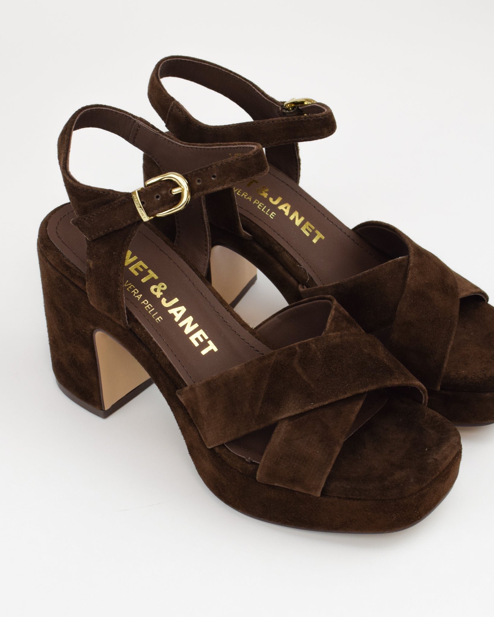 Sandalo in pelle scamosciata