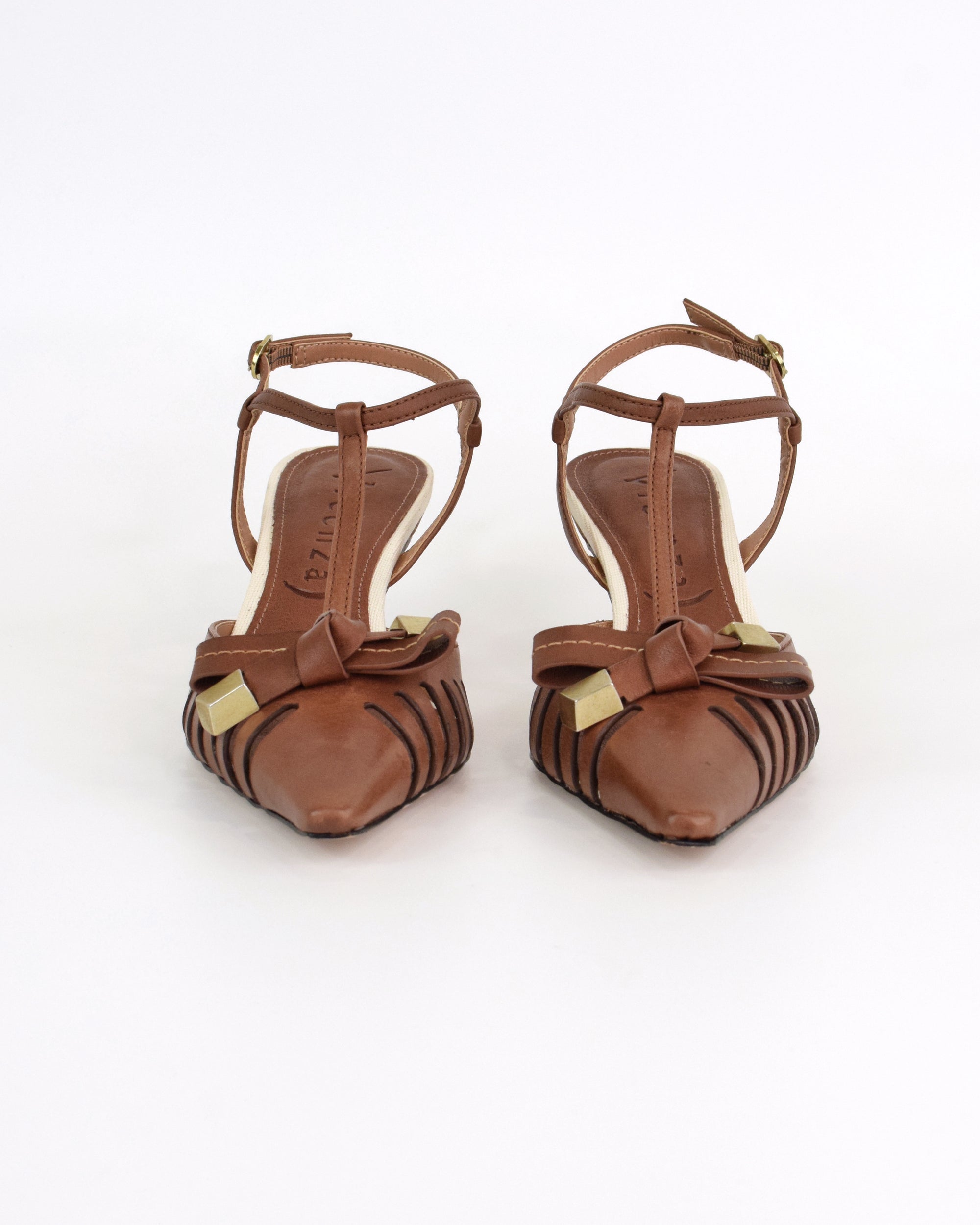 Slingback con cinturino a T e fiocco