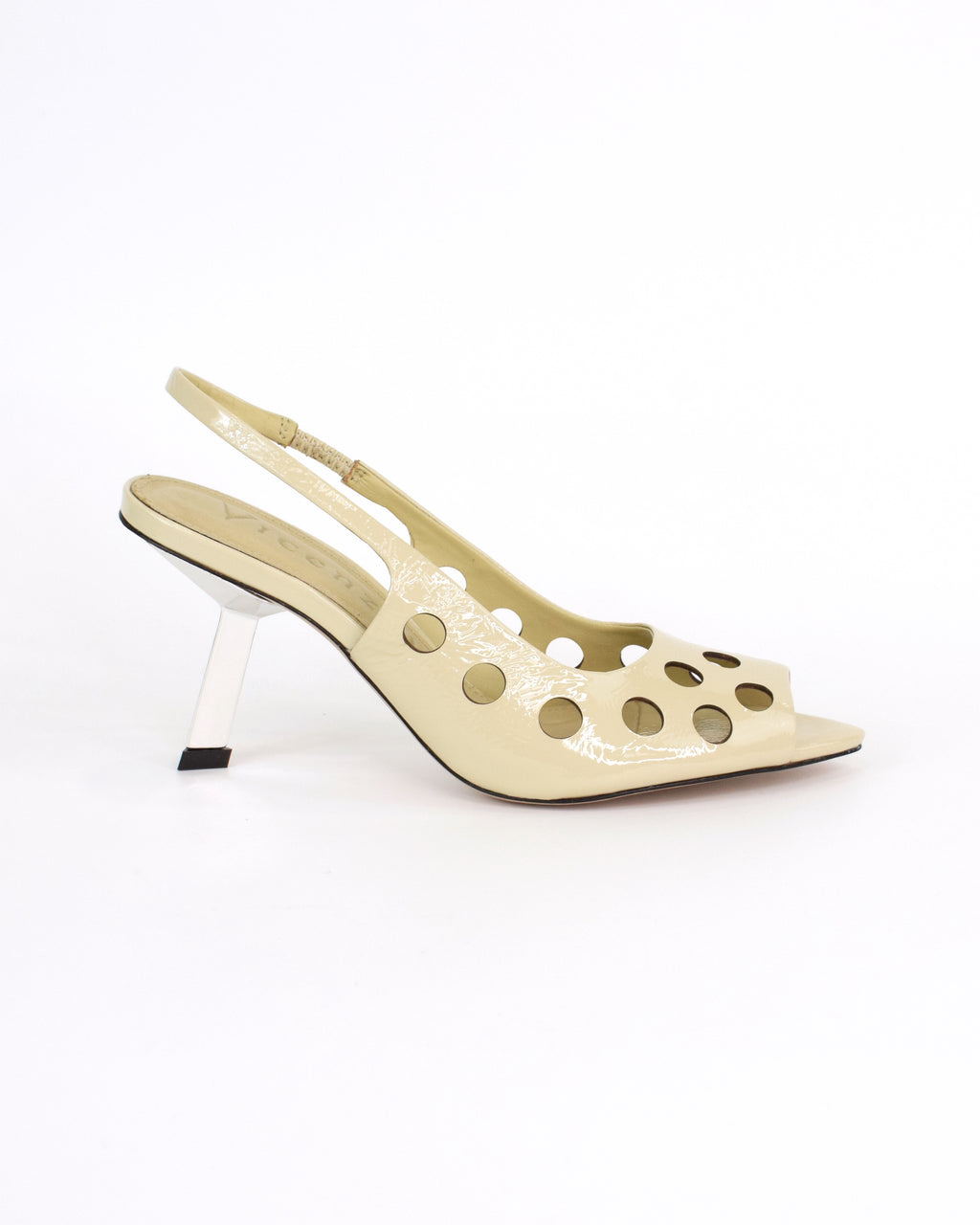 Slingback open toe traforata