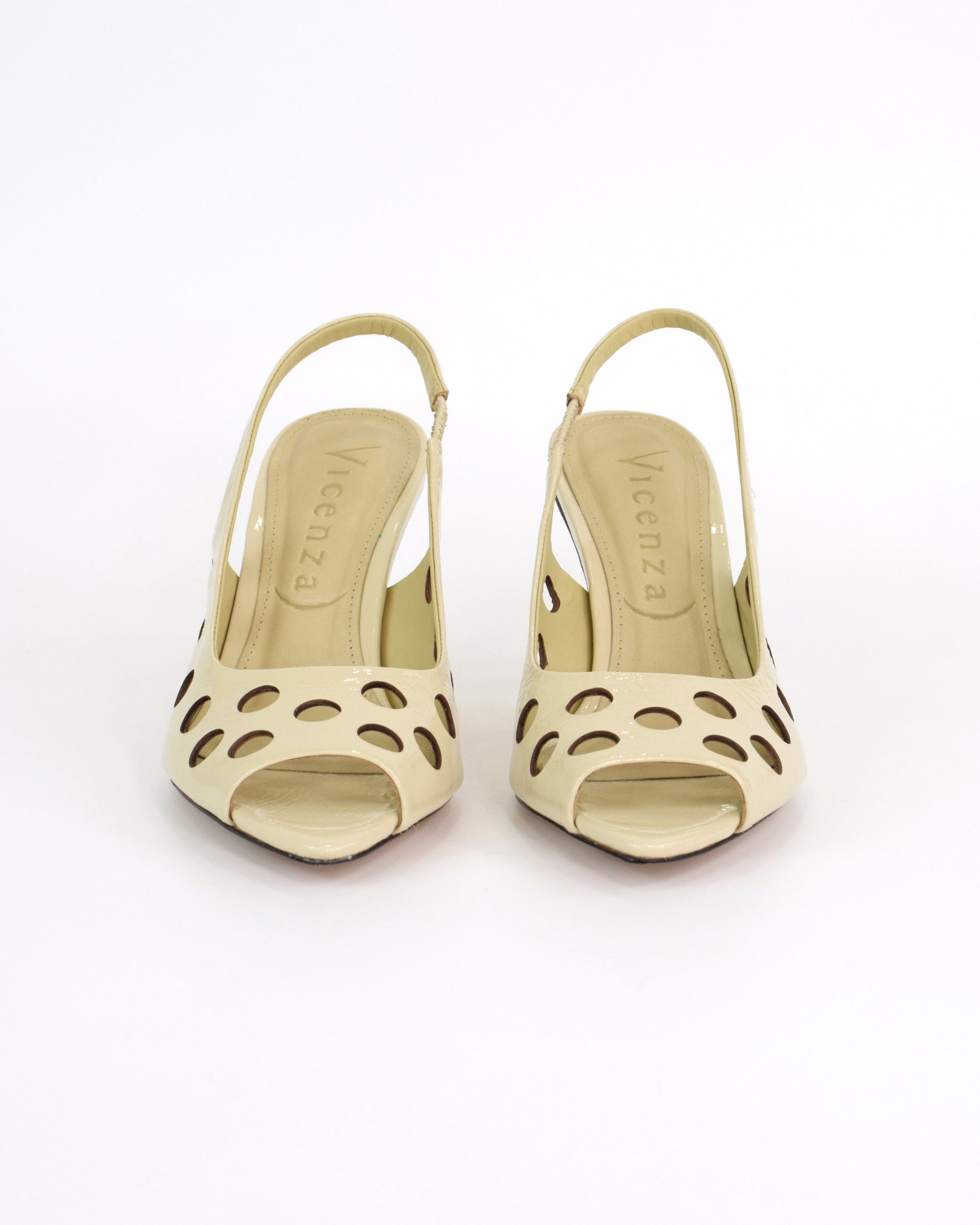 Slingback open toe traforata
