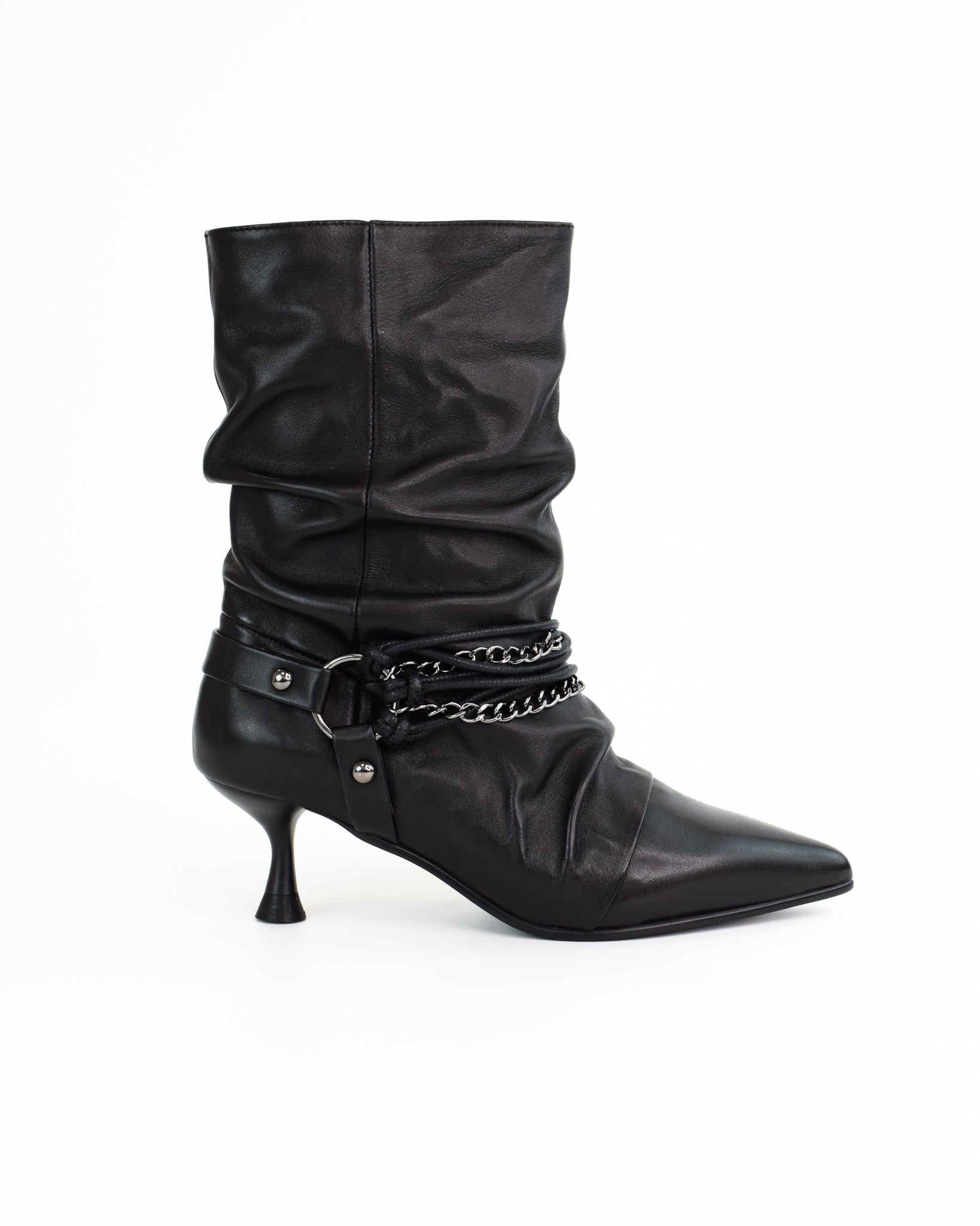 Stivaletto Noemi in pelle arricciata