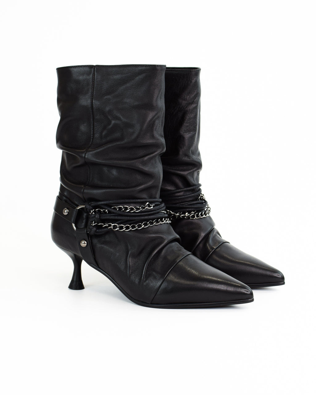 Stivaletto Noemi in pelle arricciata