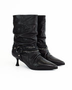 Stivaletto Noemi in pelle arricciata