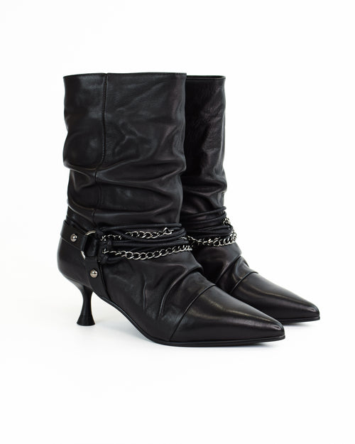 Stivaletto Noemi in pelle arricciata