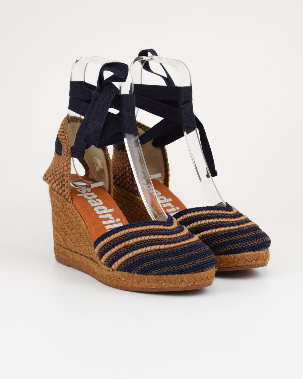 Espadrilles in rafia con lacci alla caviglia