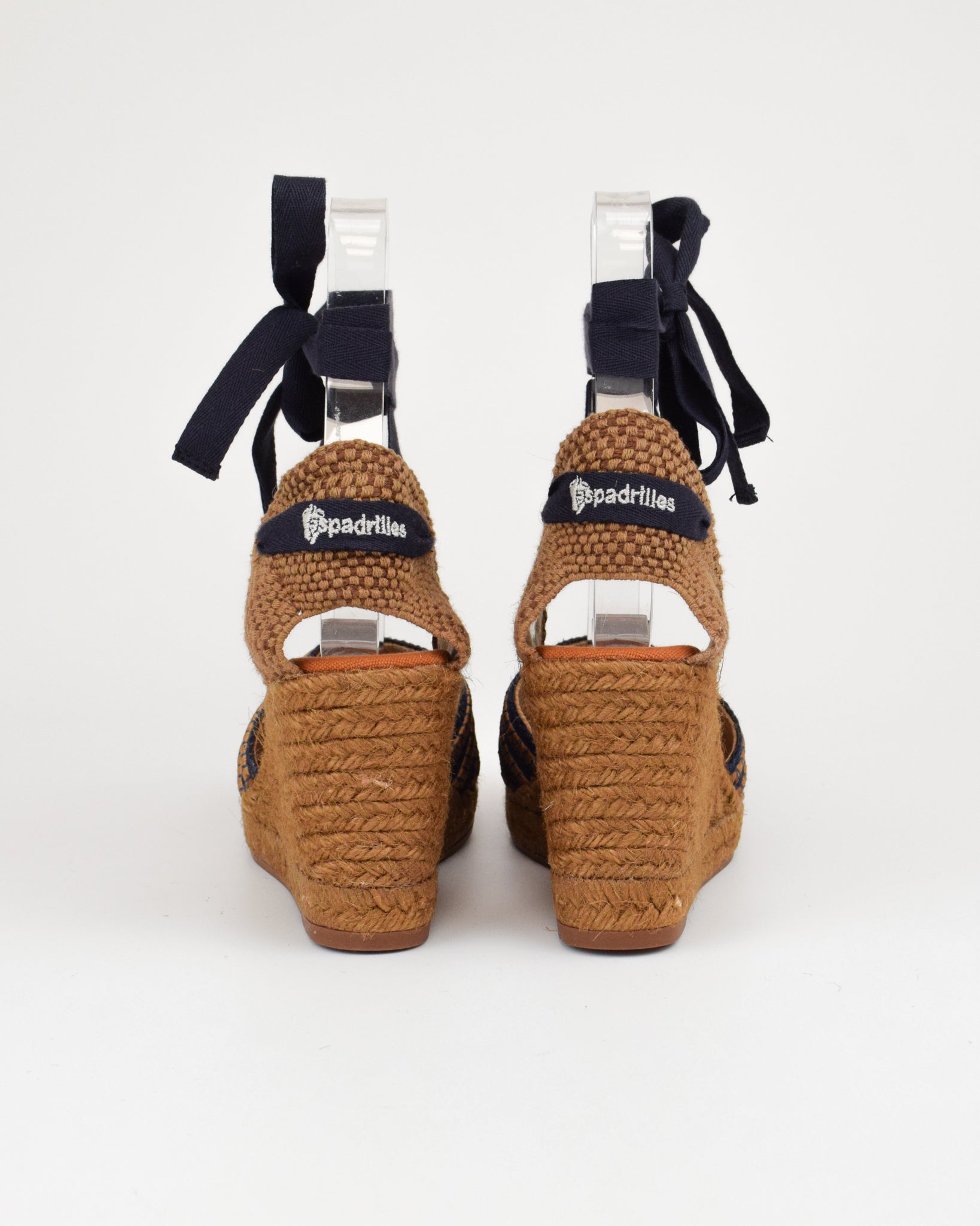 Espadrilles in rafia con lacci alla caviglia