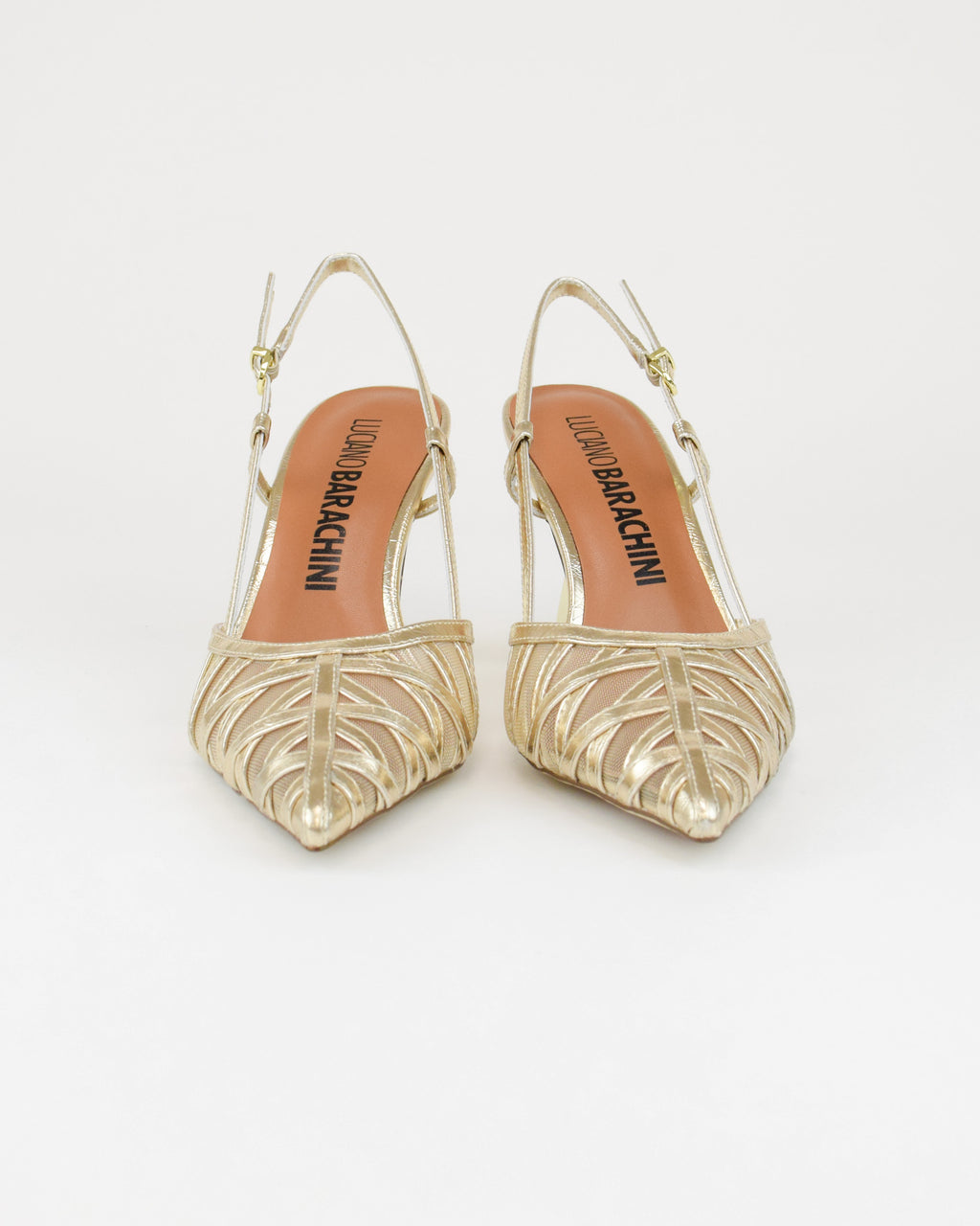Slingback effetto craquelé in pelle laminata