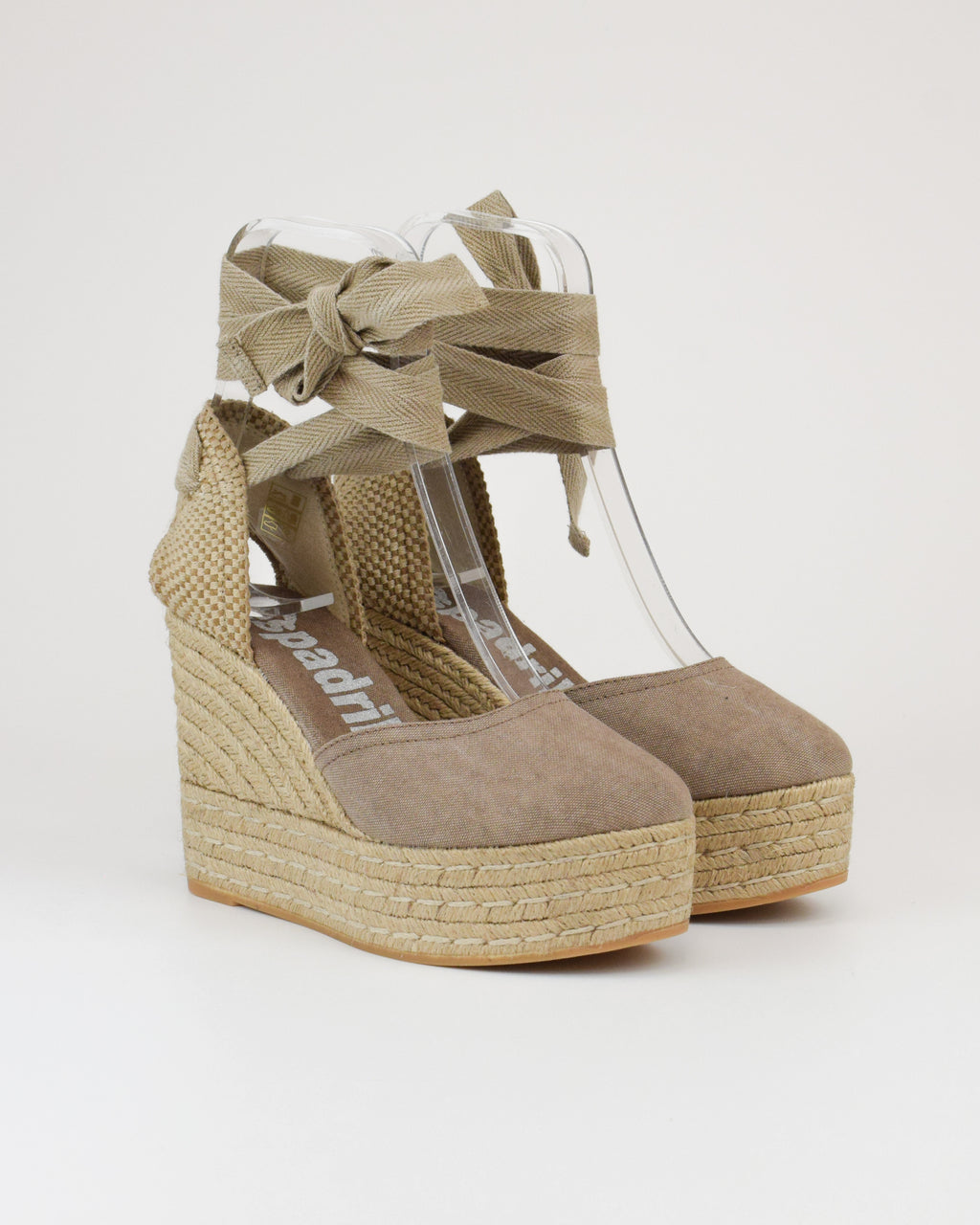 Espadrilles in tessuto con lacci alla caviglia