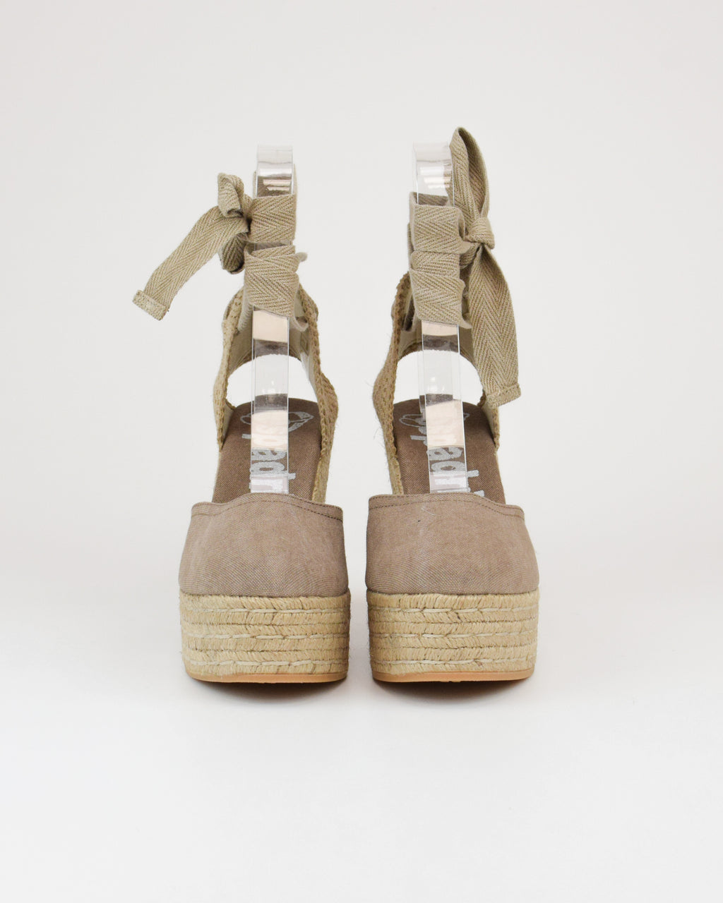 Espadrilles in tessuto con lacci alla caviglia