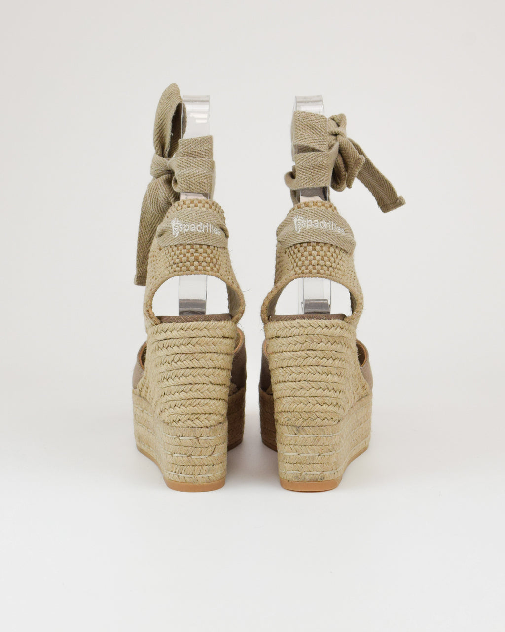 Espadrilles in tessuto con lacci alla caviglia
