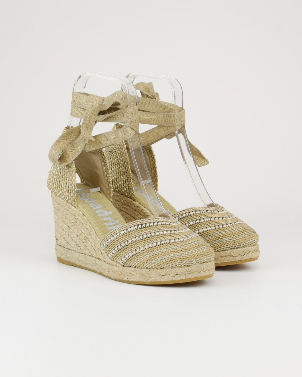 Espadrilles in rafia con lacci alla caviglia