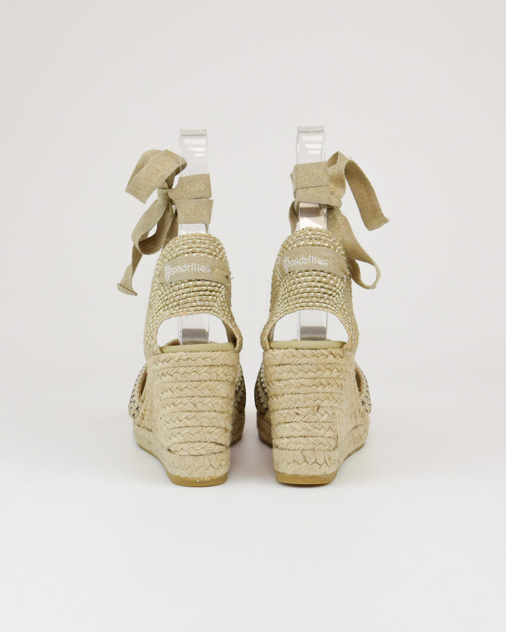 Espadrilles in rafia con lacci alla caviglia