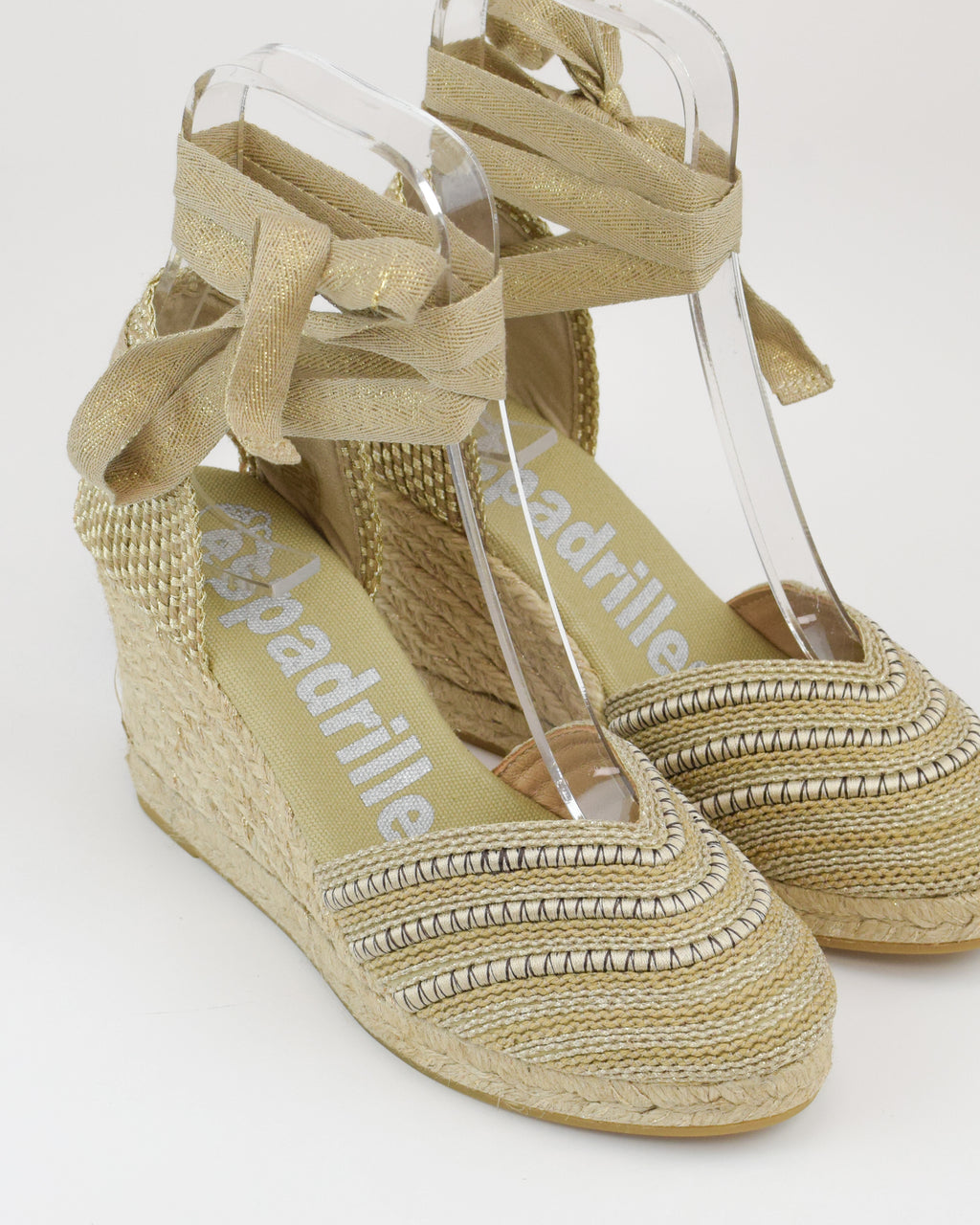 Espadrilles in rafia con lacci alla caviglia