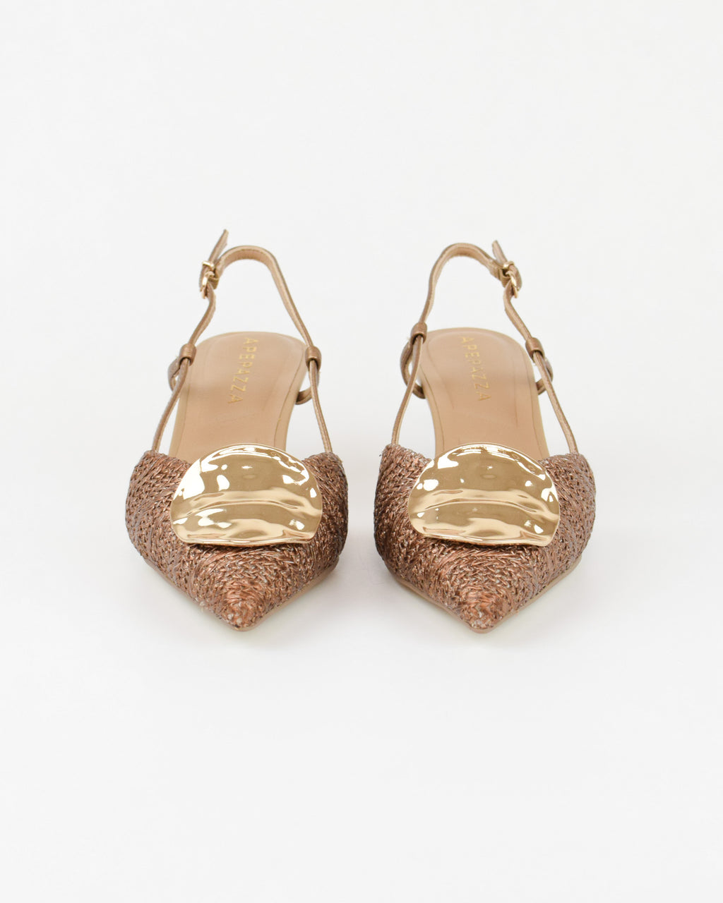 Slingback in rafia con accessorio