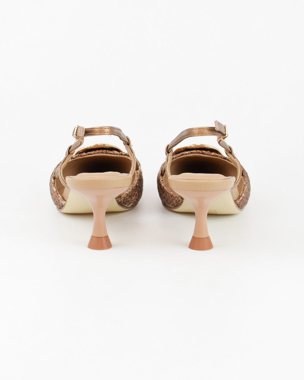 Slingback in rafia con accessorio