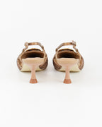 Slingback in rafia con accessorio