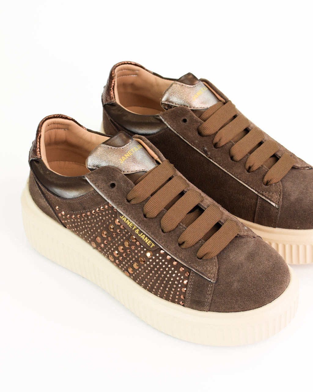 Sneaker in camoscio e strass