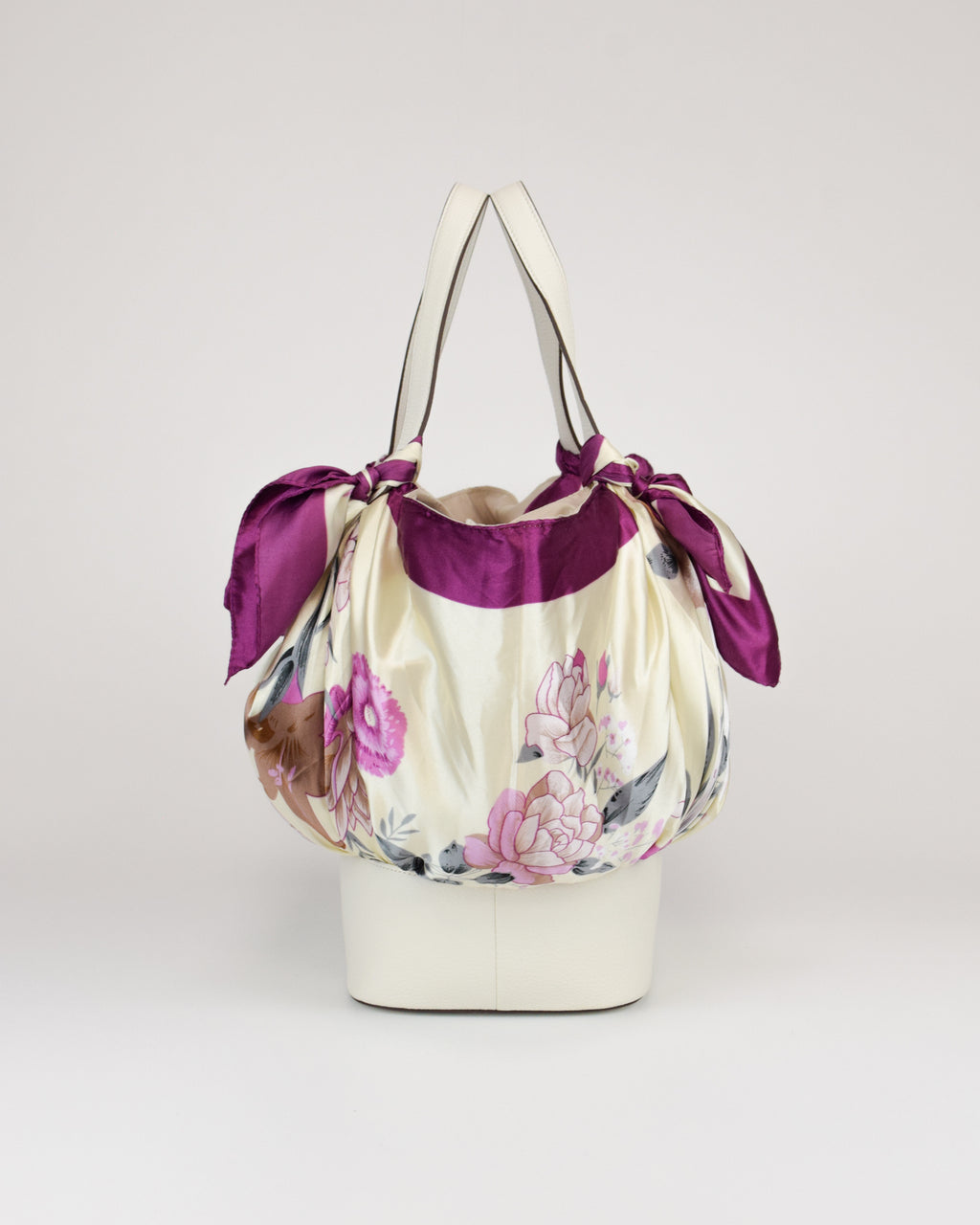 Borsa a mano in pelle e tessuto Betty