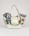 Borsa a mano in pelle e tessuto Betty