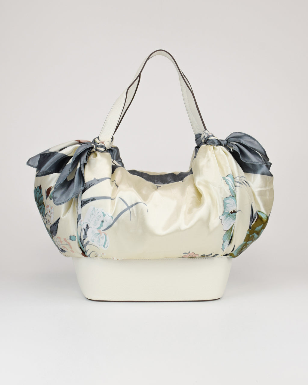 Borsa a mano in pelle e tessuto Betty