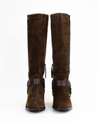 Stivale in pelle scamosciata con dettagli