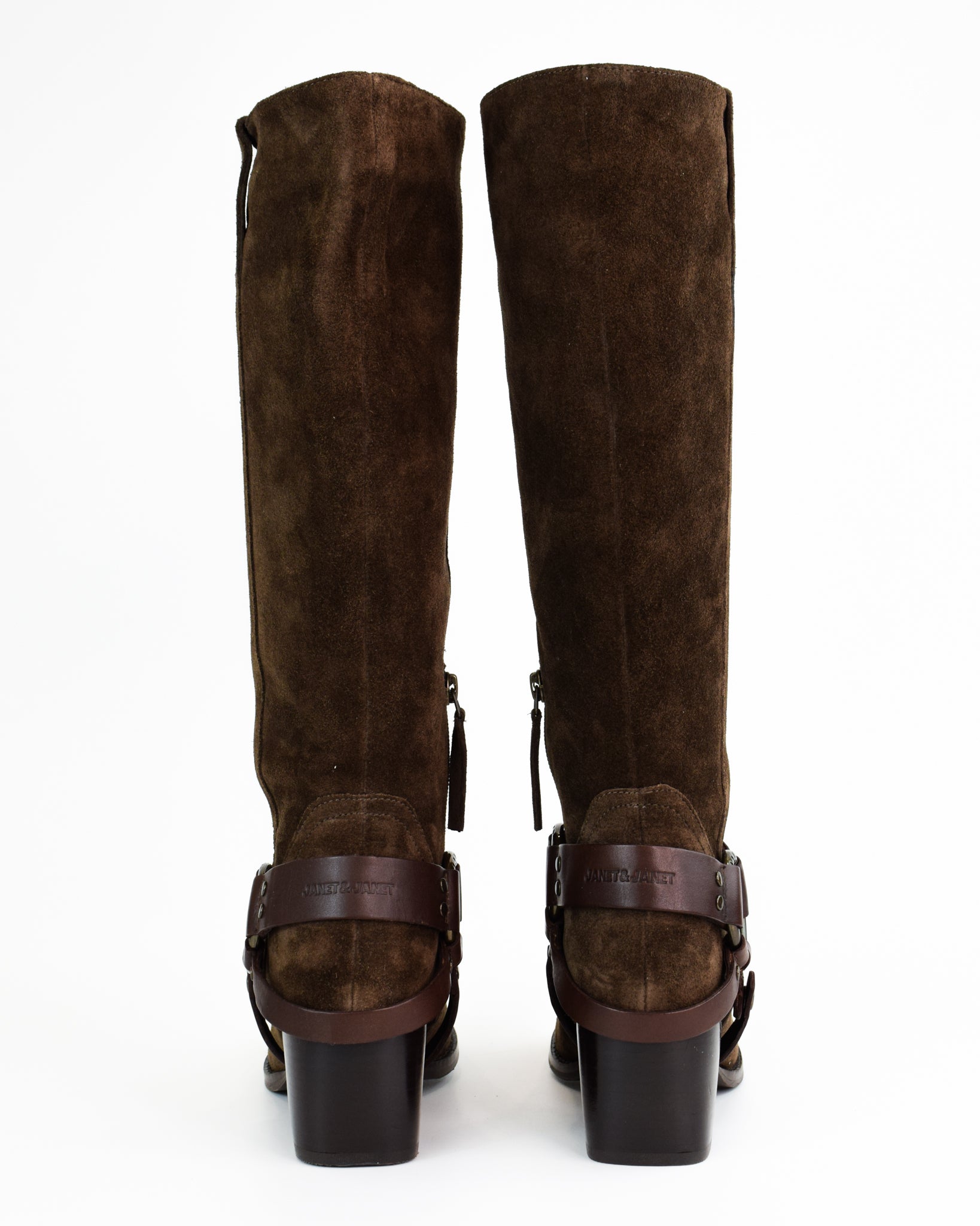 Stivale in pelle scamosciata con dettagli