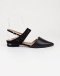 Slingback in nappa e microfibra con multistrass