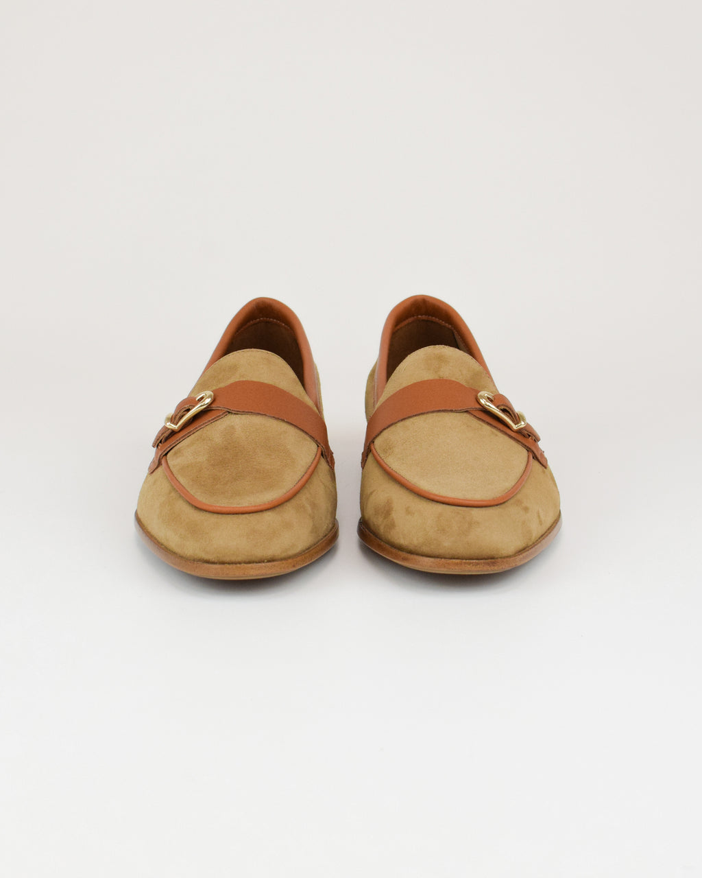 Mocassino in suede con dettagli in pelle