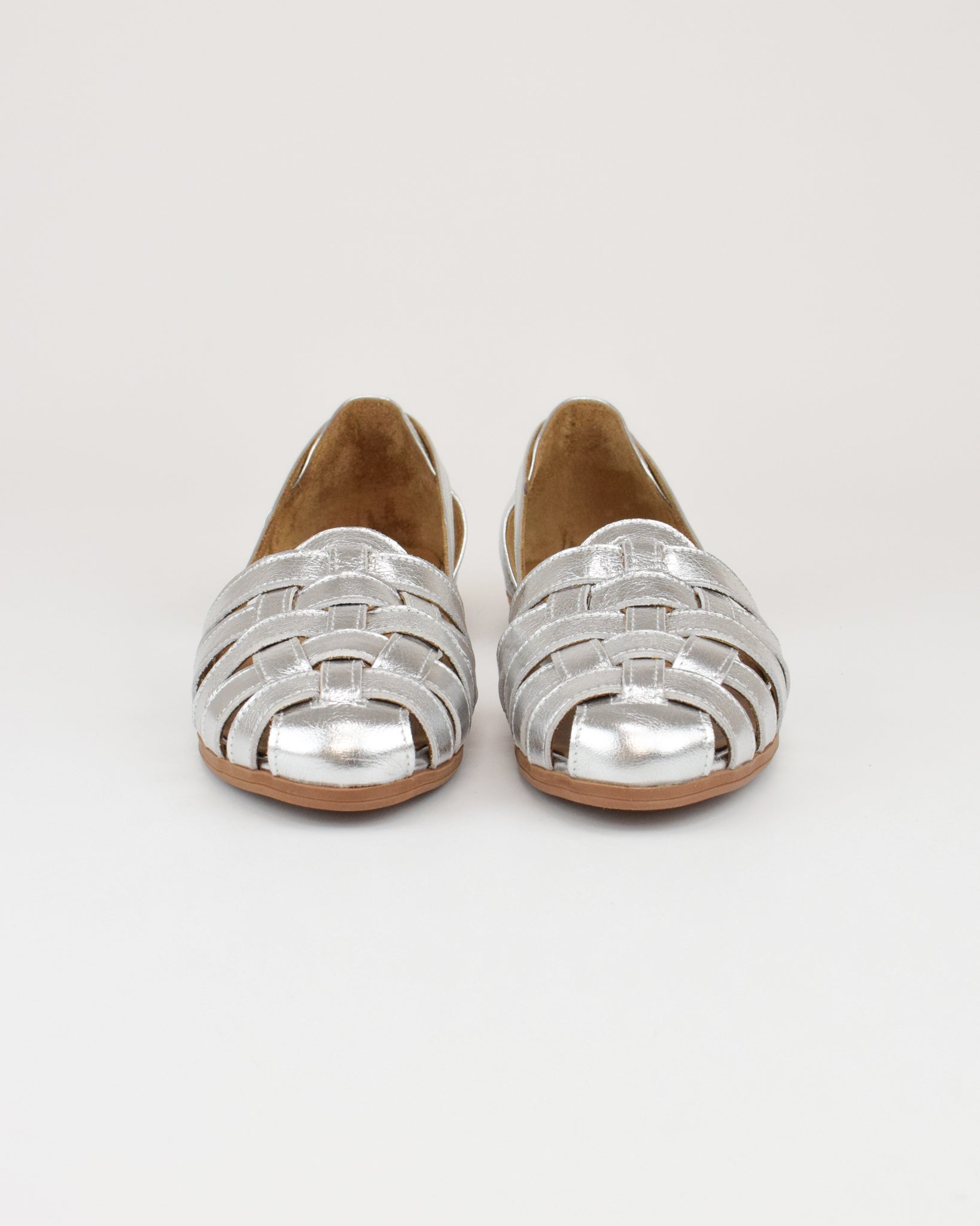 Ballerina ragnetto in pelle laminata