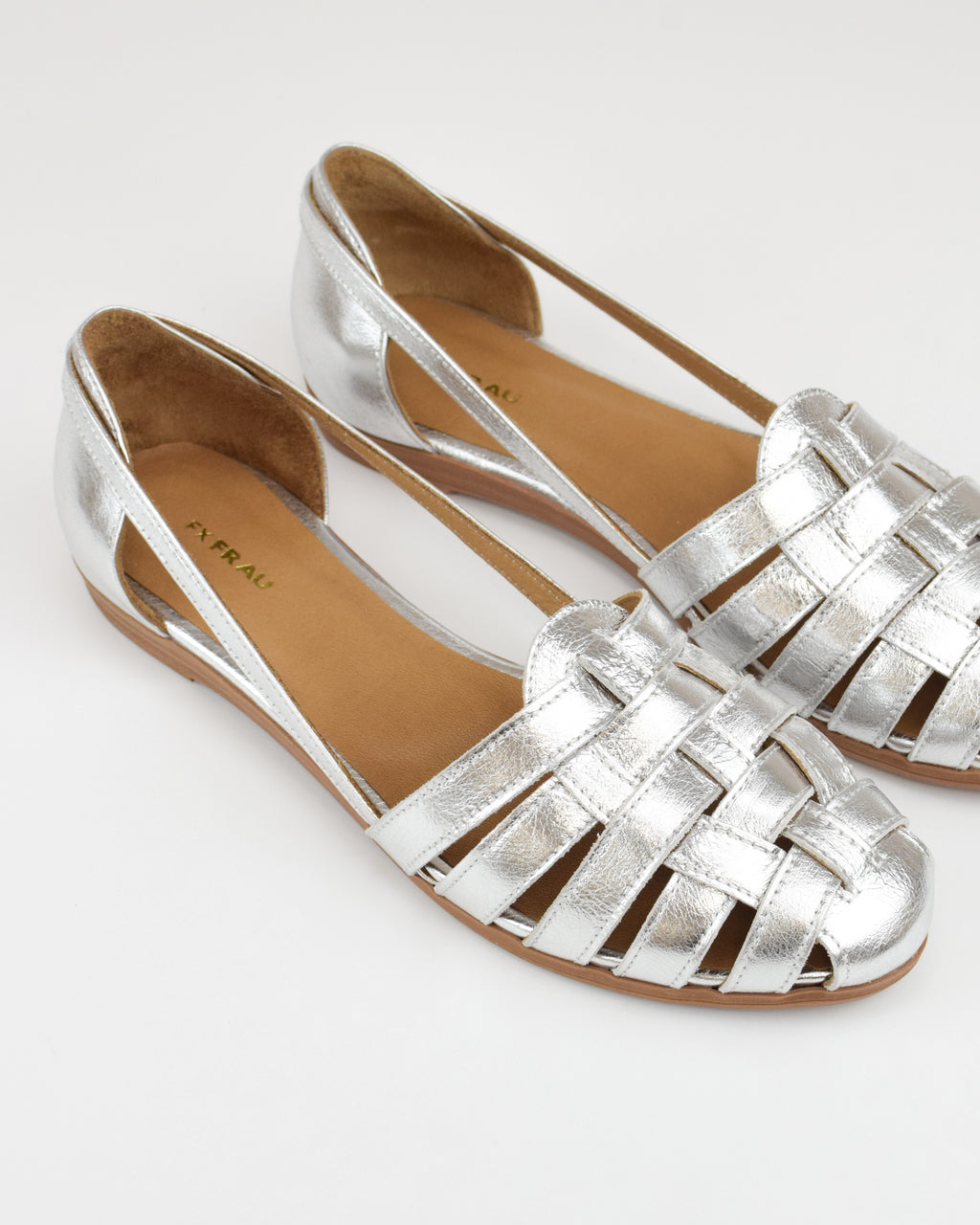 Ballerina ragnetto in pelle laminata