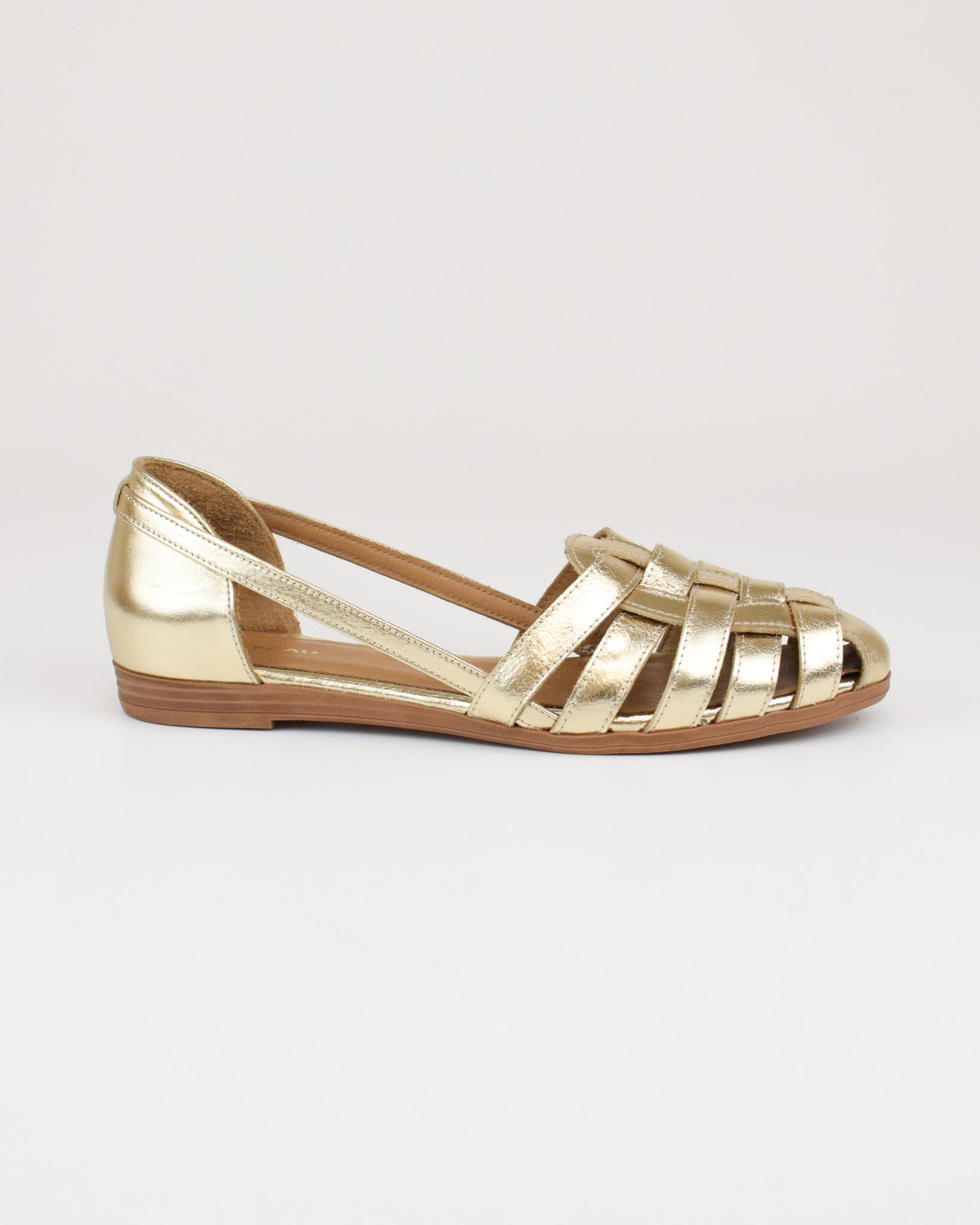 Ballerina ragnetto in pelle laminata