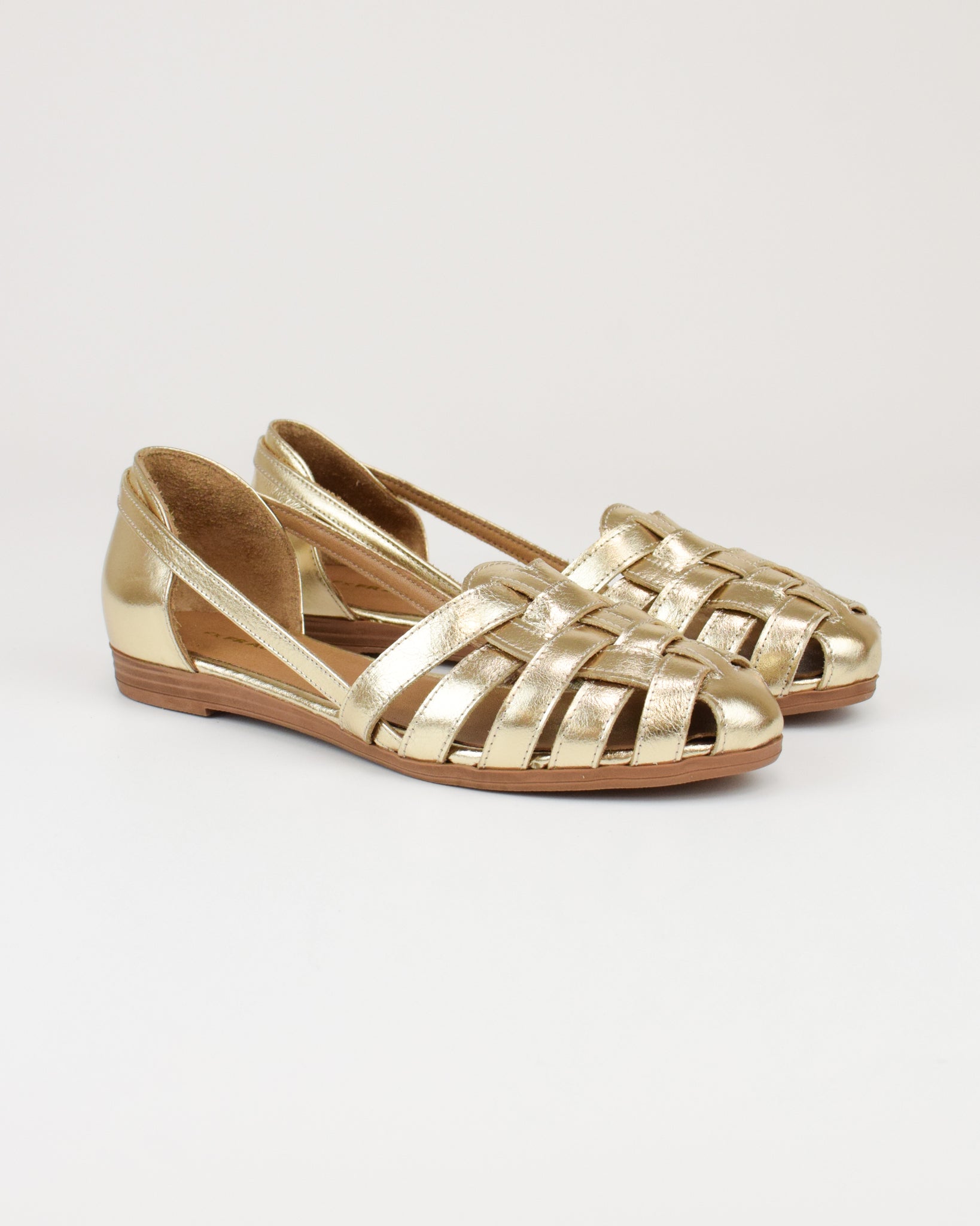 Ballerina ragnetto in pelle laminata