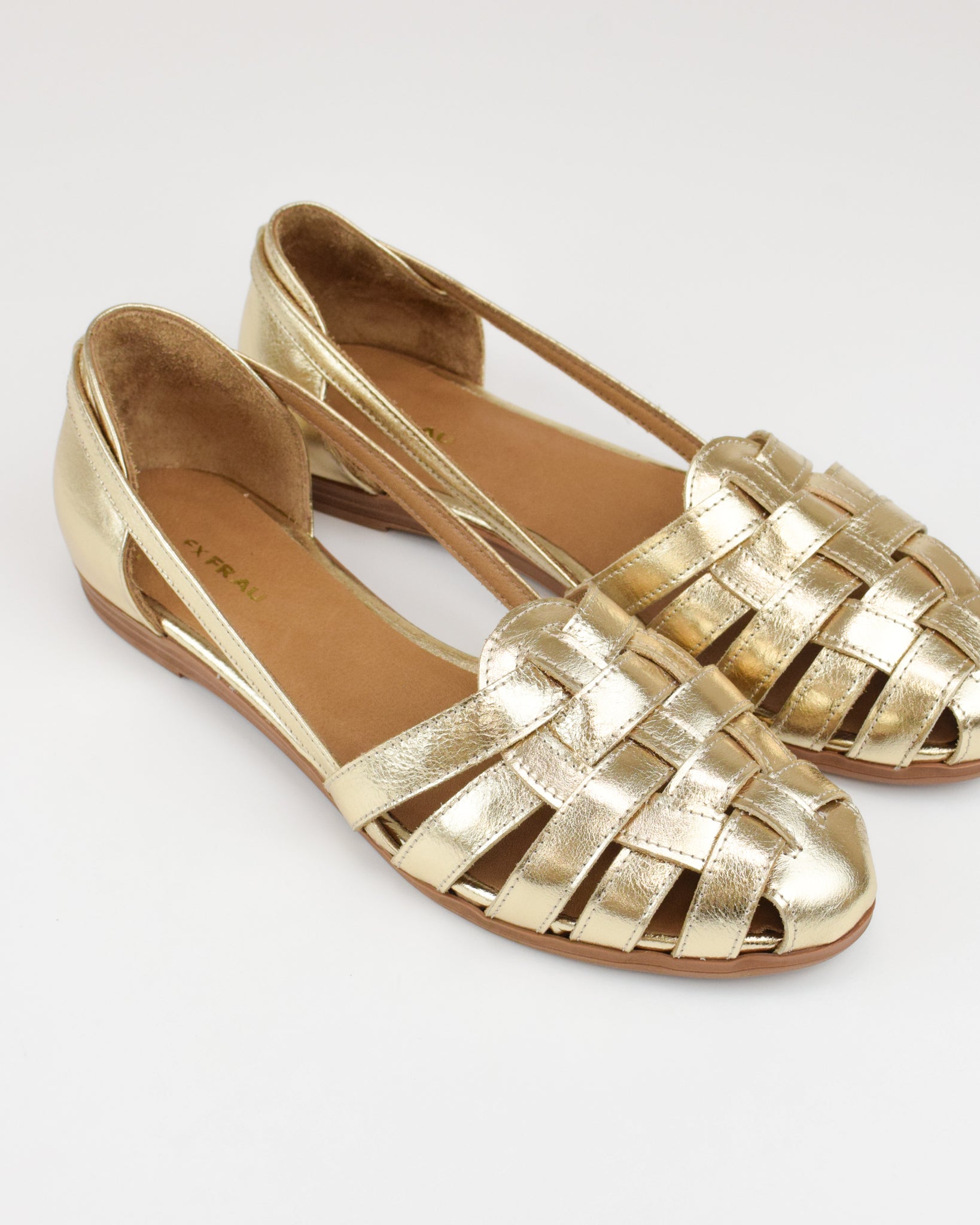 Ballerina ragnetto in pelle laminata