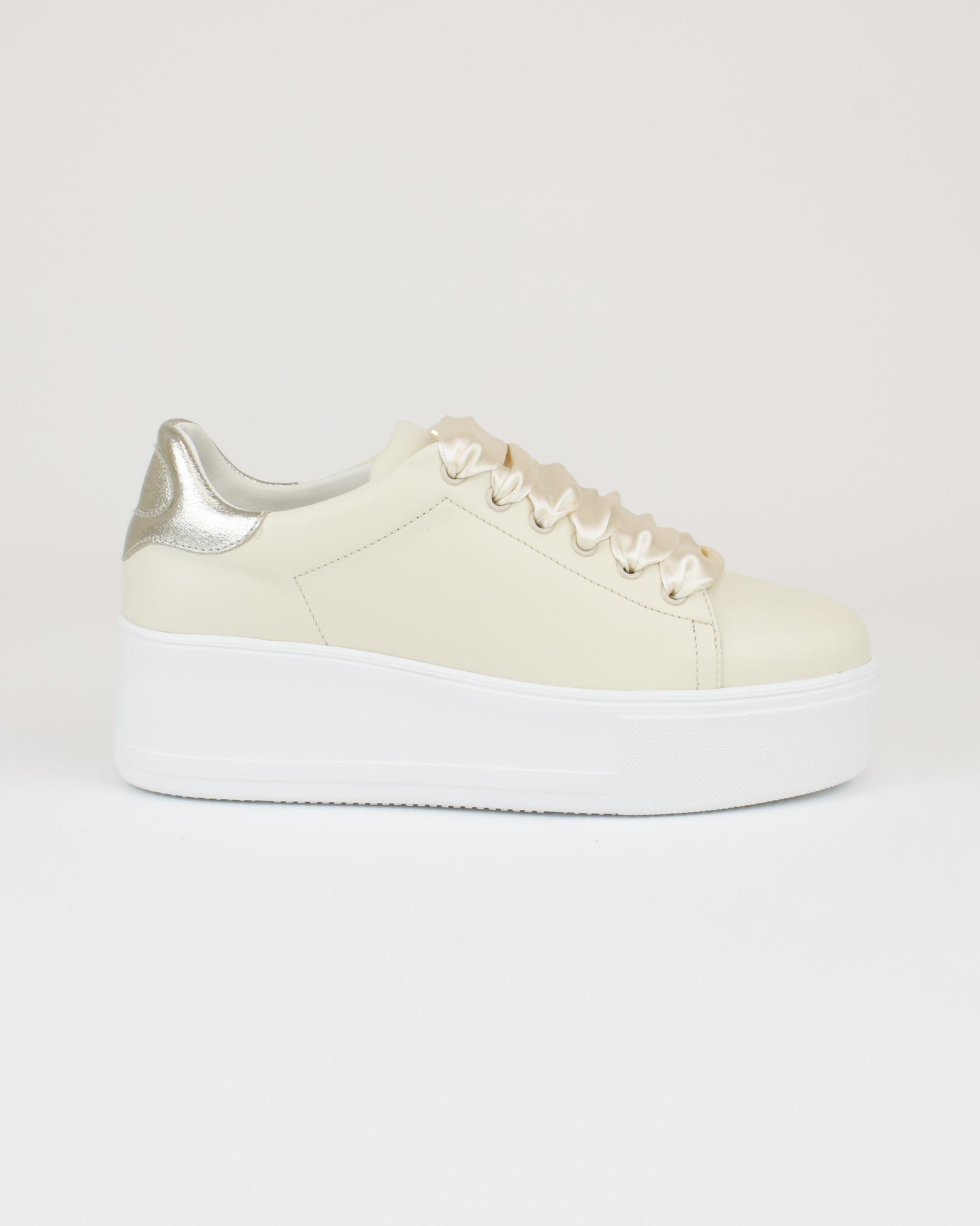 Sneaker platform in pelle