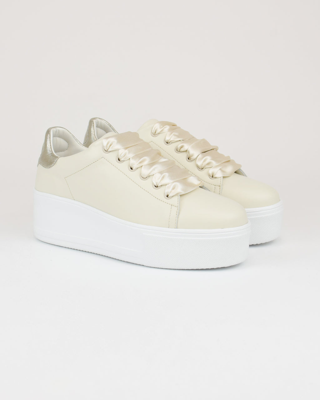 Sneaker platform in pelle
