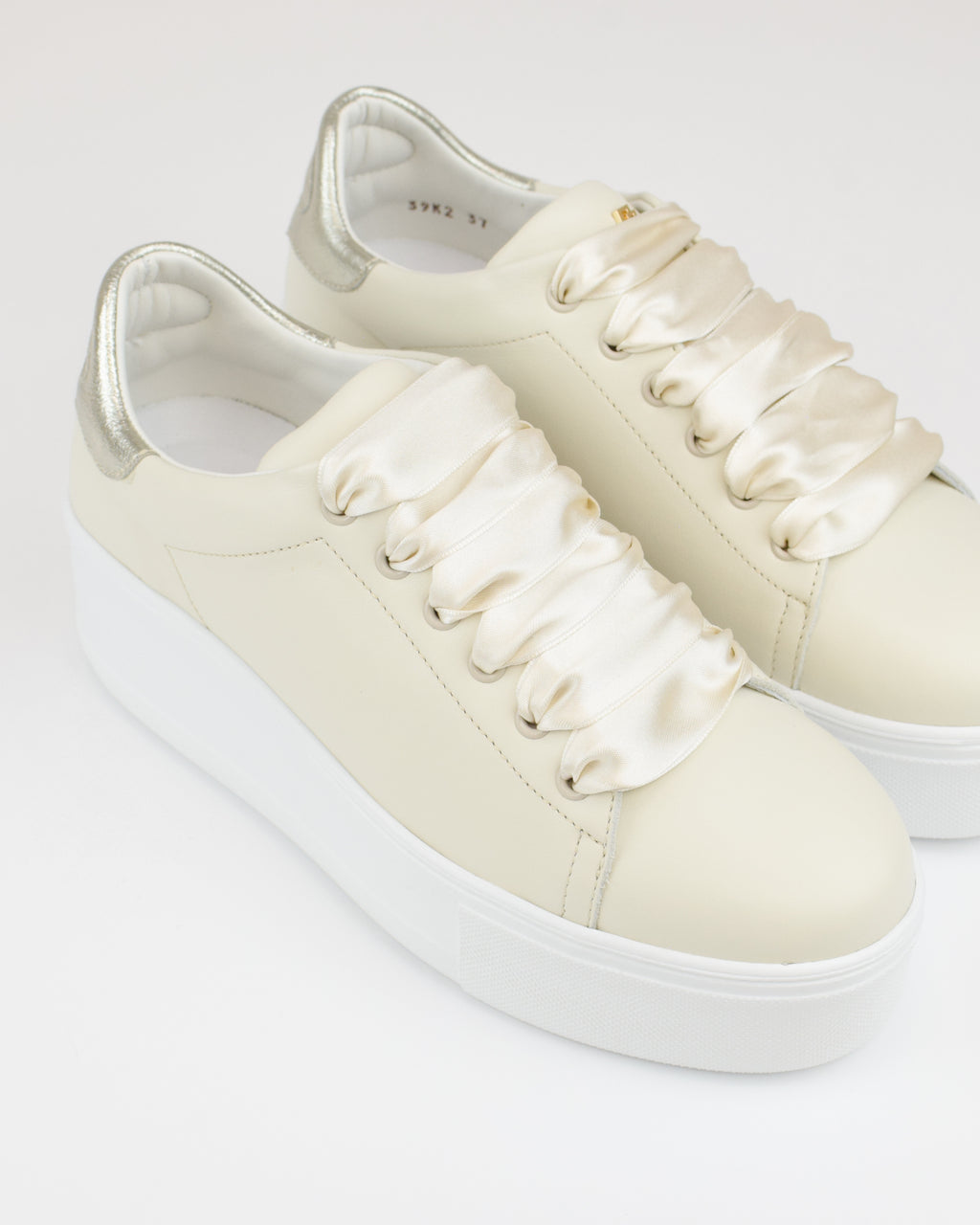 Sneaker platform in pelle