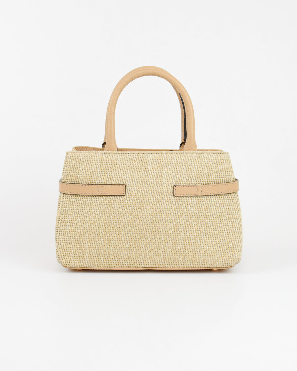 Borsa a mano in paglia e pelle