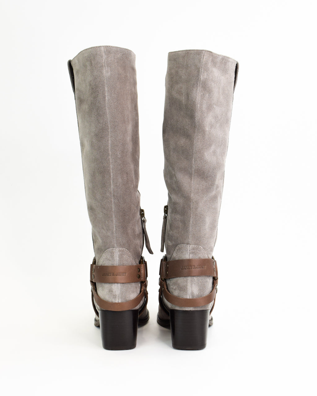 Stivale in pelle scamosciata con dettagli