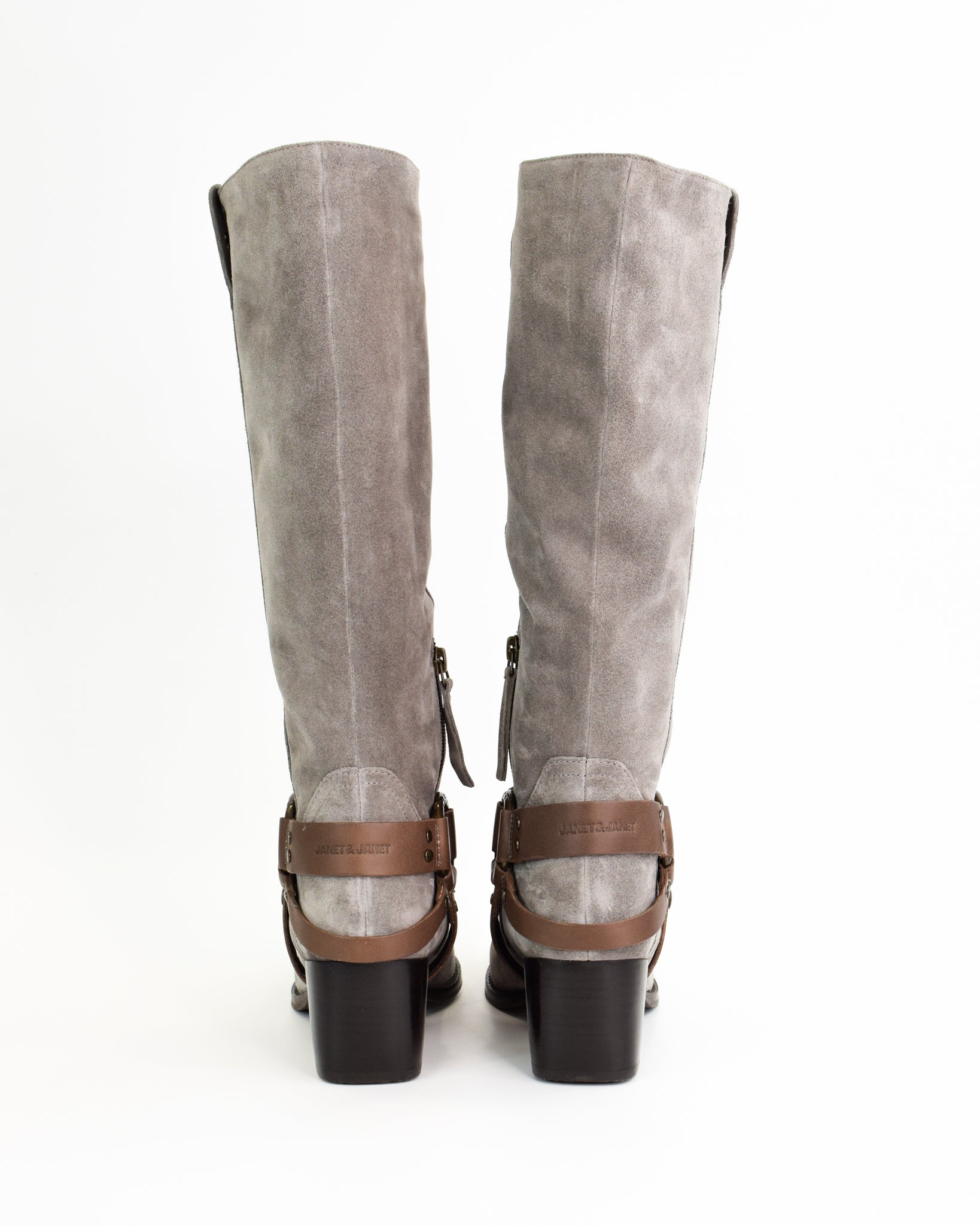 Stivale in pelle scamosciata con dettagli