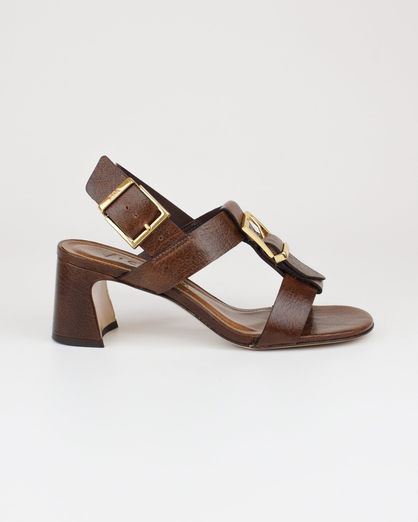 Sandalo in pelle vintage con fibbia