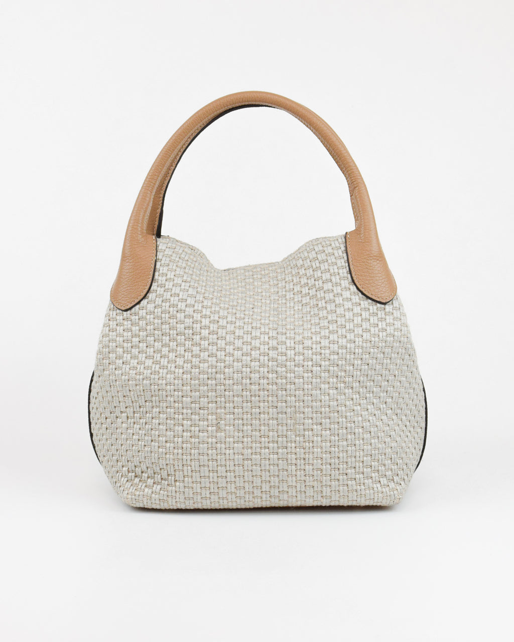 Borsa a mano in rafia e pelle