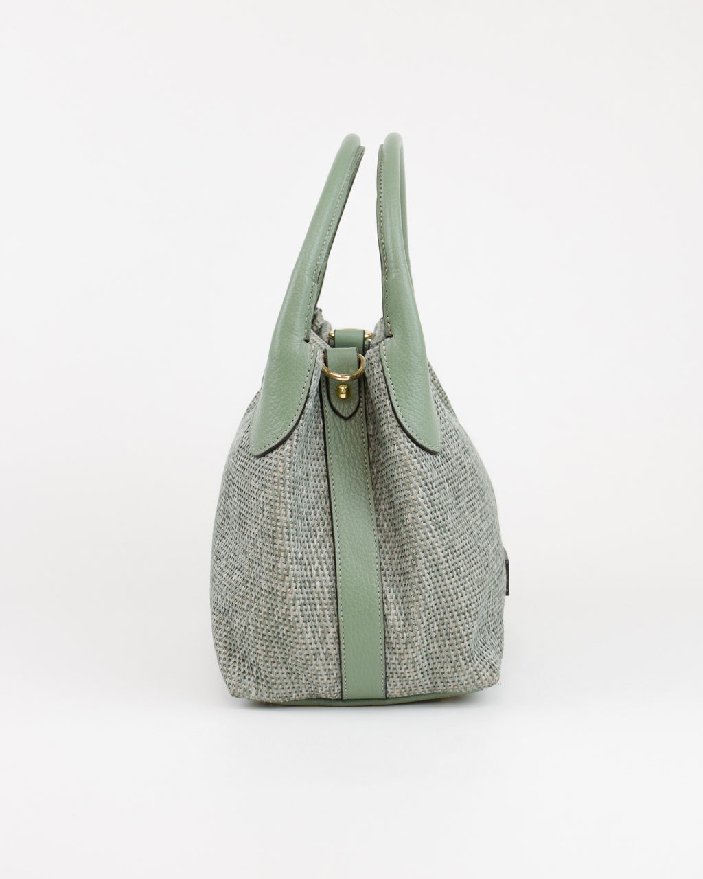 Borsa a mano in paglia e pelle