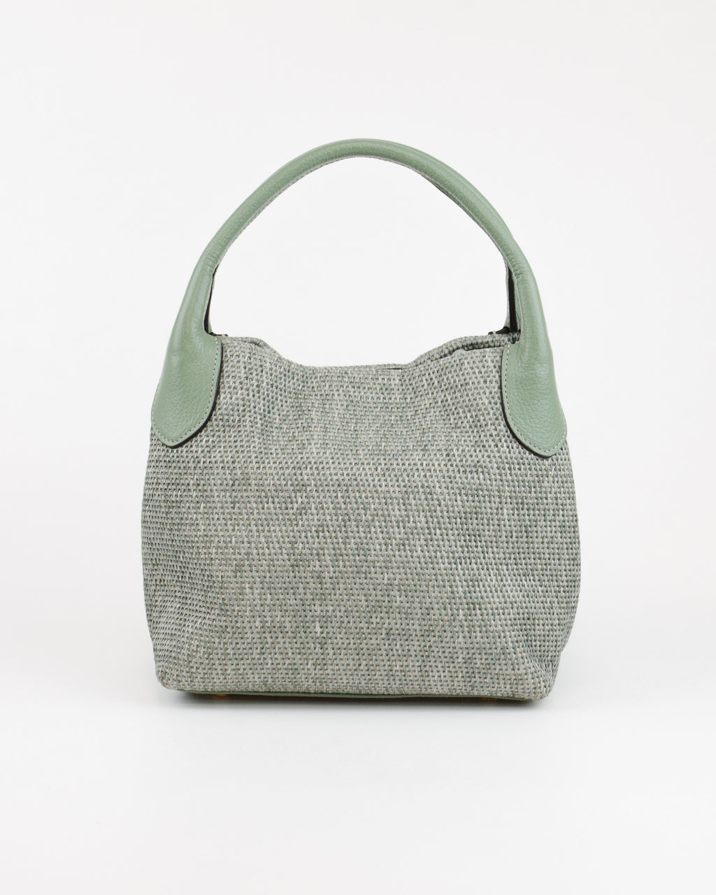 Borsa a mano in paglia e pelle