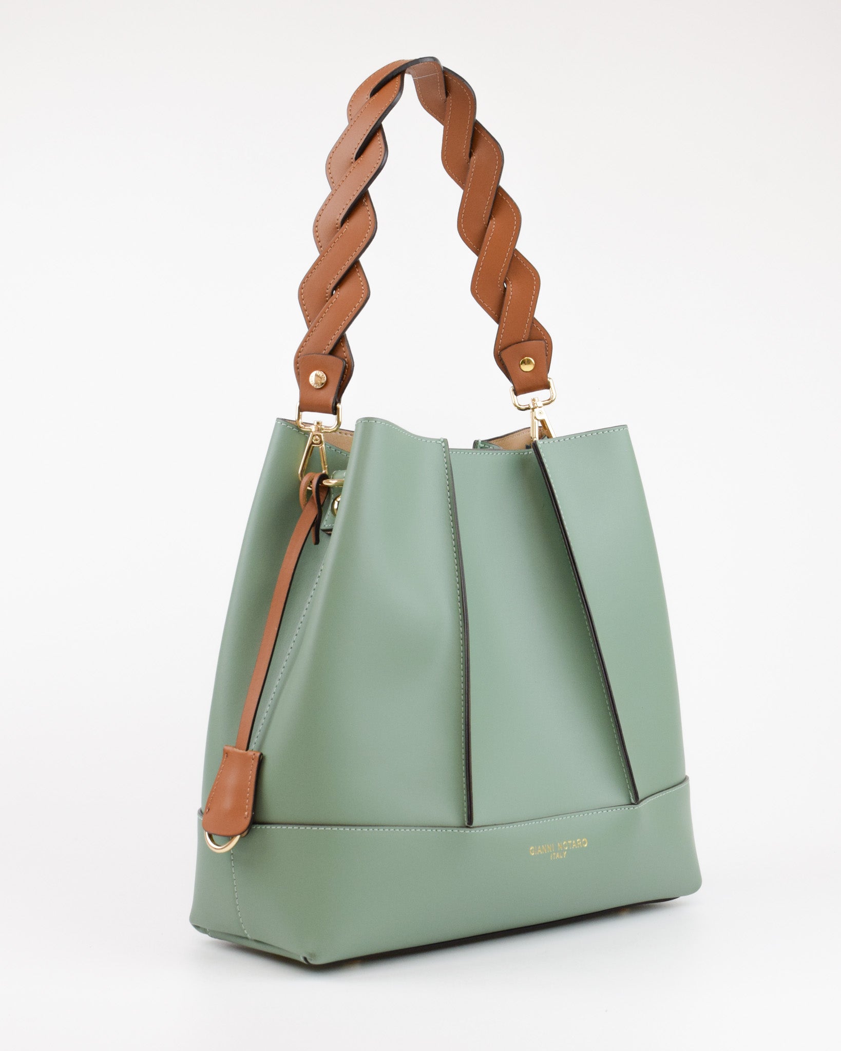 Borsa secchiello in pelle