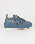 Sneaker in pelle e rafia
